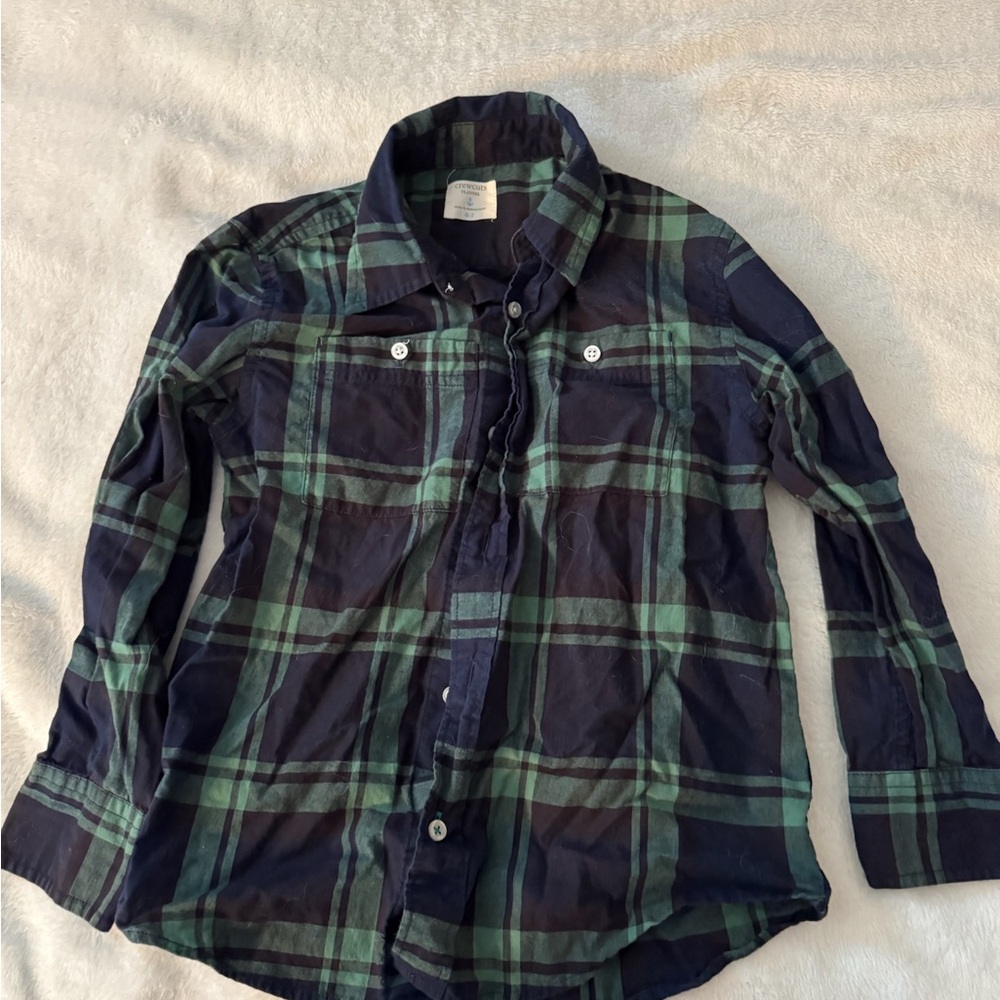 Crewcuts Green and Blue Button Down Shirt